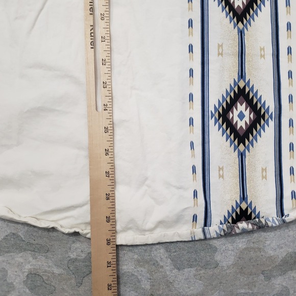 Plains Western Wear Shirt Mens Large White Pockets Pearl Snap Short Sleeve Aztec - Picture 9 of 10